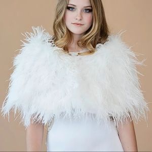 Bridal! Real Ostrich Feather Bridal Wedding Shrug